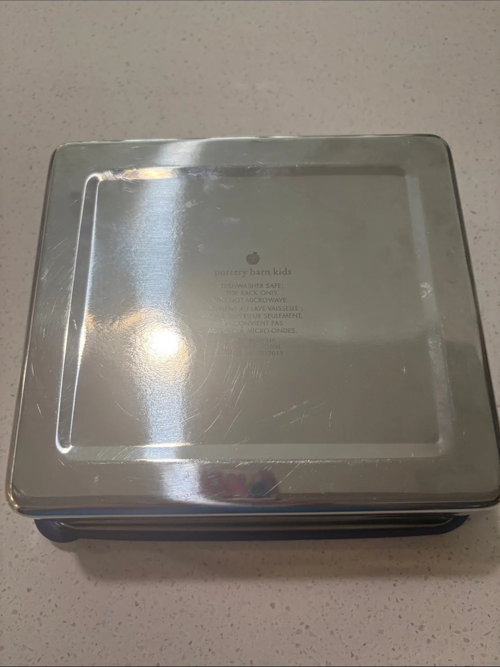 Pottery Barn Kids Bright Blue Mirror-Back Tupperware